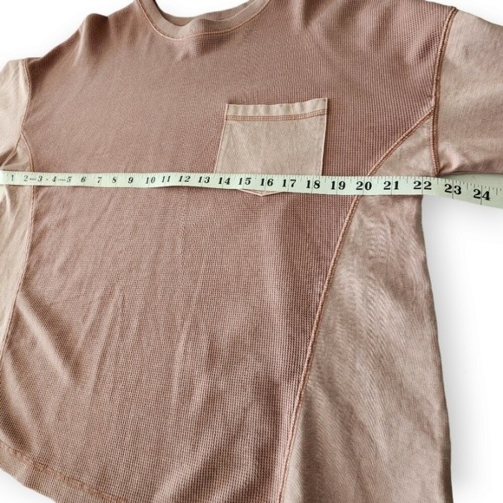 Wild Fable Boxy Waffle Weave Long Sleeve Pullover Dusty Rose Pink Size L - Picture 4 of 5